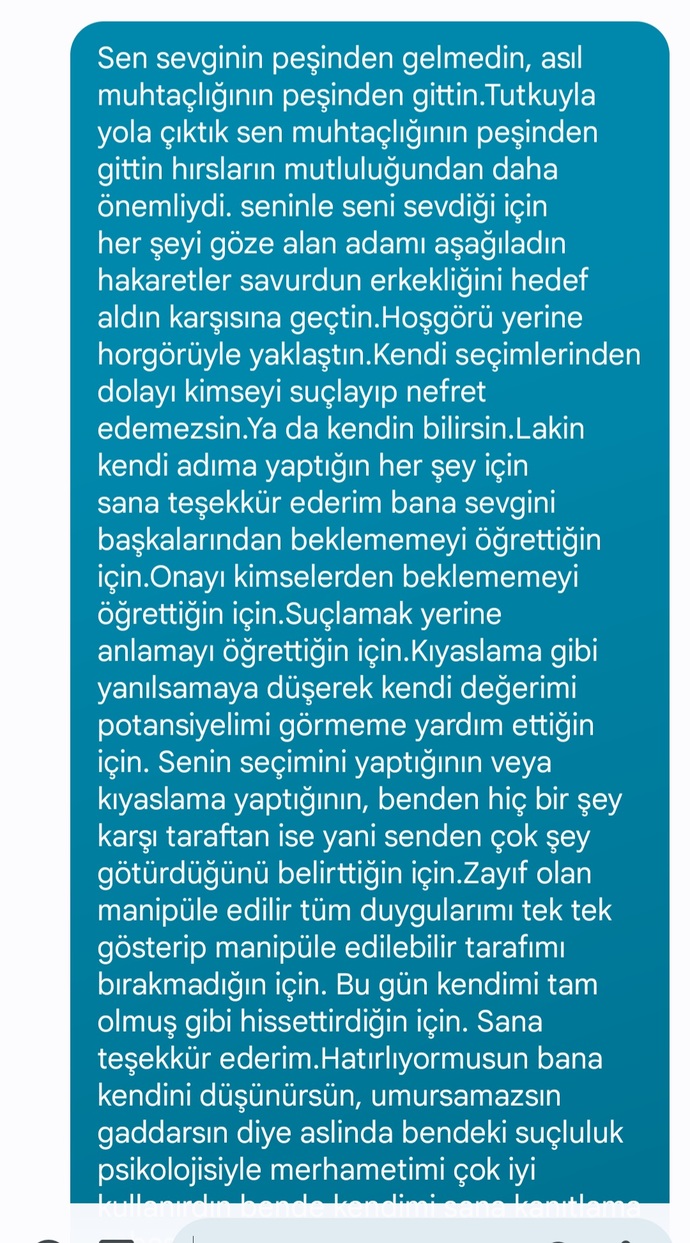 Son msjım çok mu ağır oldu?