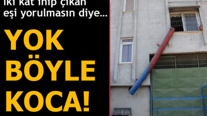 Eşi yorulmasın diye evine çöp boru sistemi kurdu! Eşiniz sizin için böyle bir sistem kursaydı sevginiz artar mıydı?
