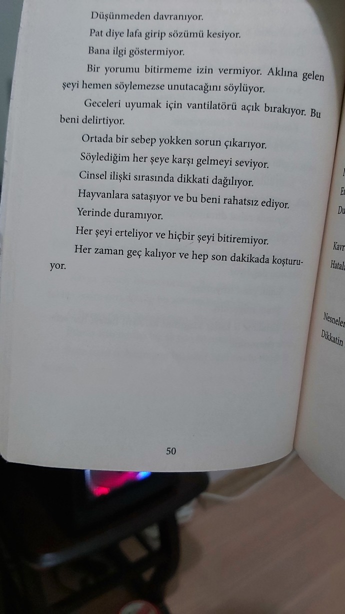 Ön korteksi sorunlu olan partnerin ağzından çıkan kelimeler