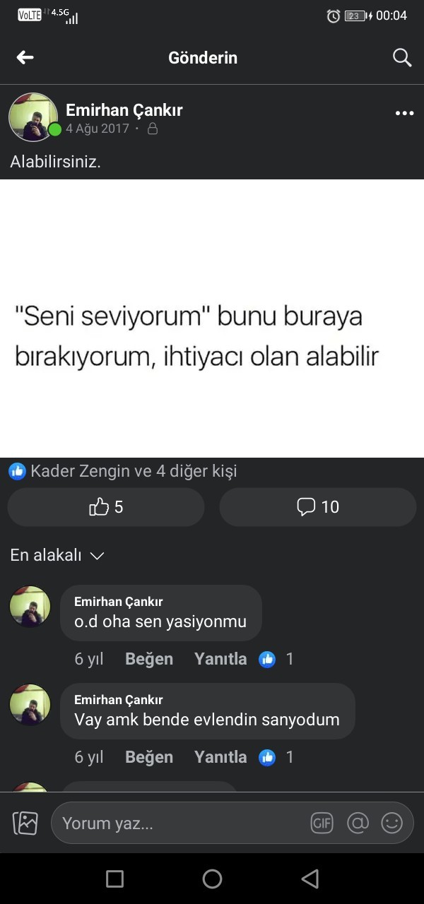 En son ne zaman biri size seni seviyorum dedi?