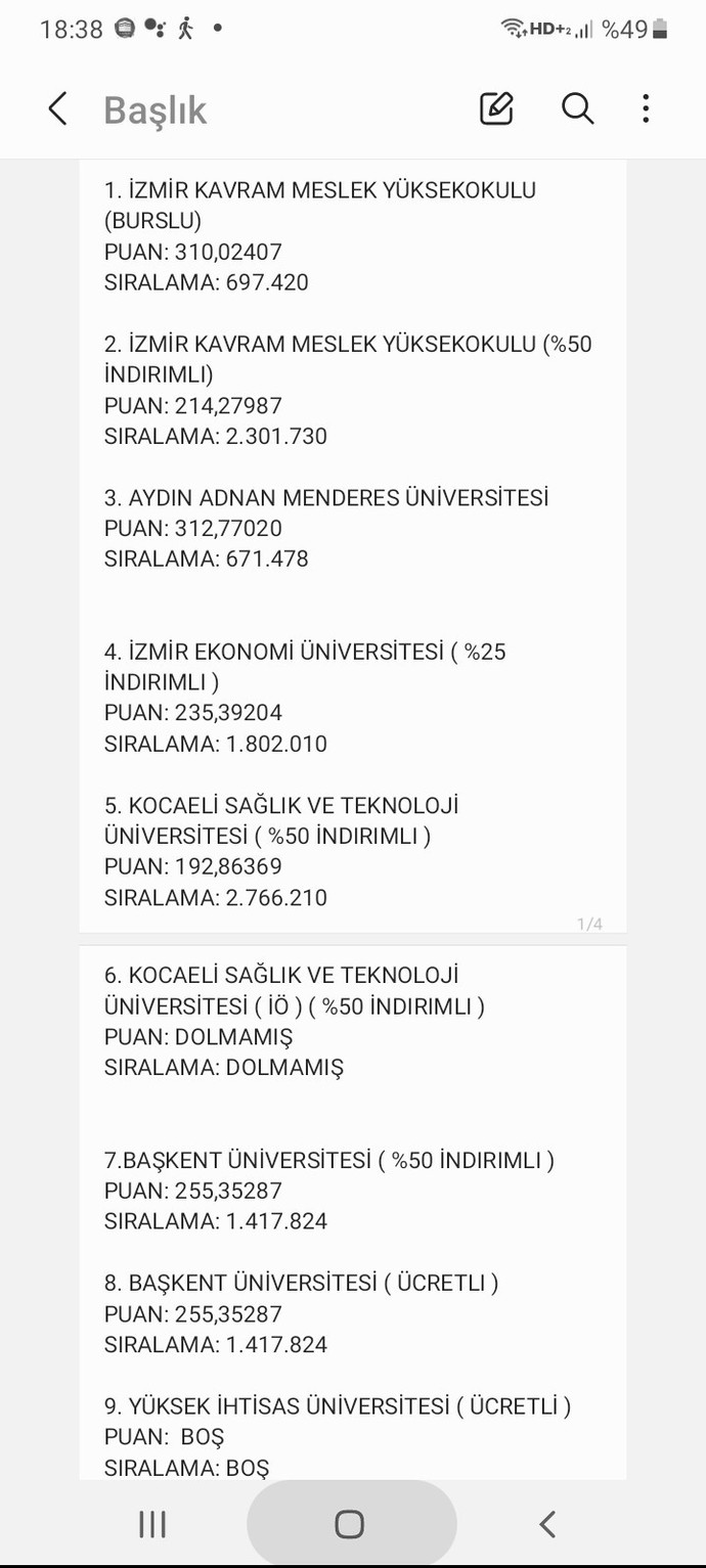 Sizce hangi tercihimin gelme ihtimali daha yüksek? Ayrıca açıkta kalma ihtimalim var mı? Bilgisi olanlar yardımcı olabilir mi?