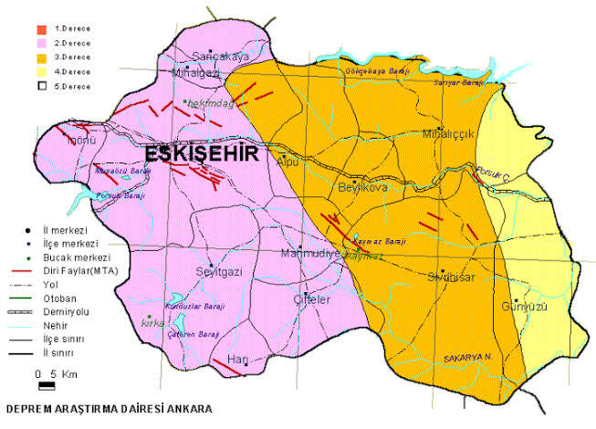 Fay hattı böyle Eskişehir'in 
