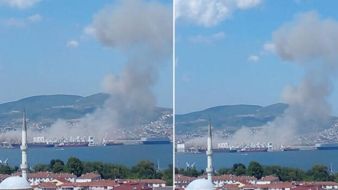 Kocaeli Derince Limanı'nda patlama meydana geldi! Görüntüleri izlediniz mi?