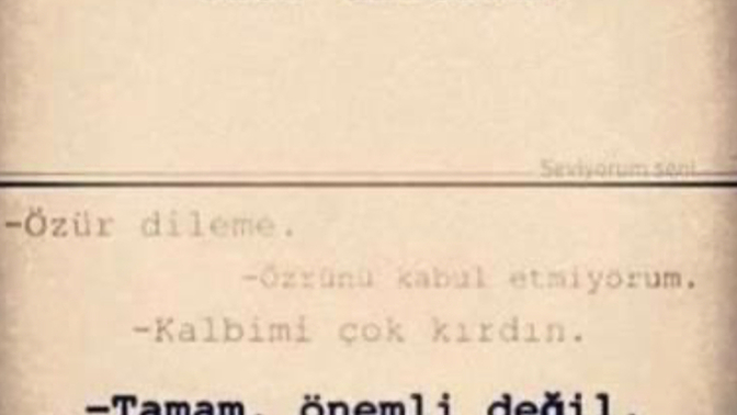 Hayatının içine ettiğiniz insana , özür dilemek yeter mi?