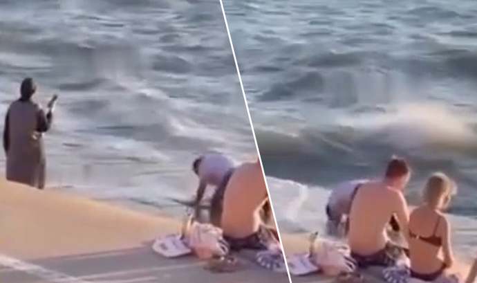İstanbul Beylikdüzünde bir kişi denizde namaz kıldı! Sizce neden böyle yaptı?
