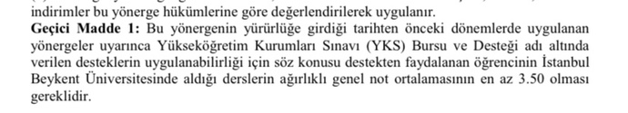 Yks bursu ve desteği nedir?