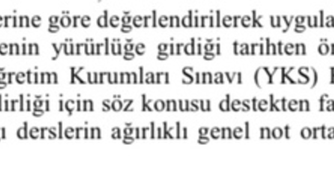 Yks bursu ve desteği nedir?