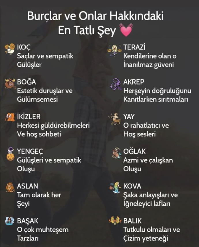 Burcuna göre hakkındaki en tatlı şey ne?