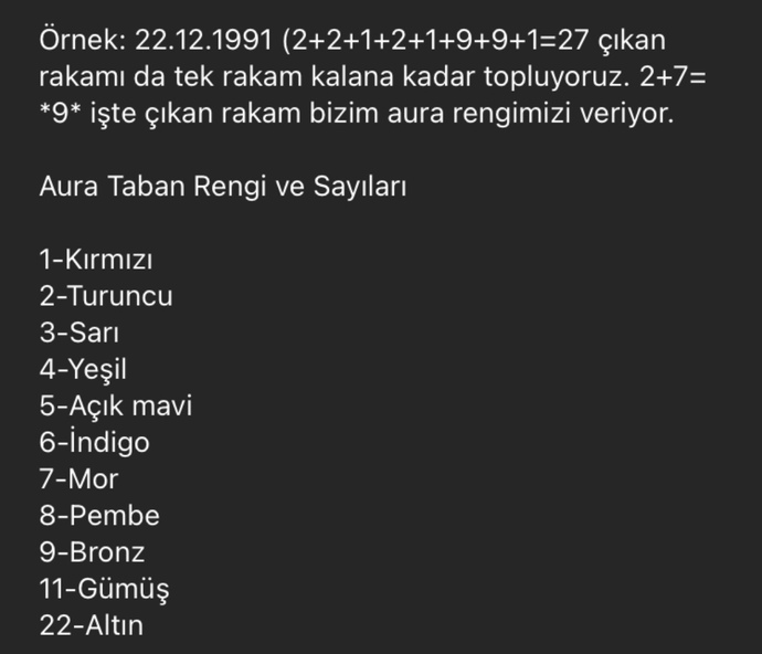 Sizin aura renginiz hangisi?