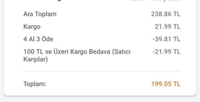 Trendyoldan alınan siparişler?