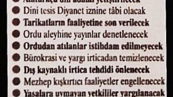 28  Şubat  Kararları Türkiye tarihinin en ilerici deklarasyonlarından biri değil mi?