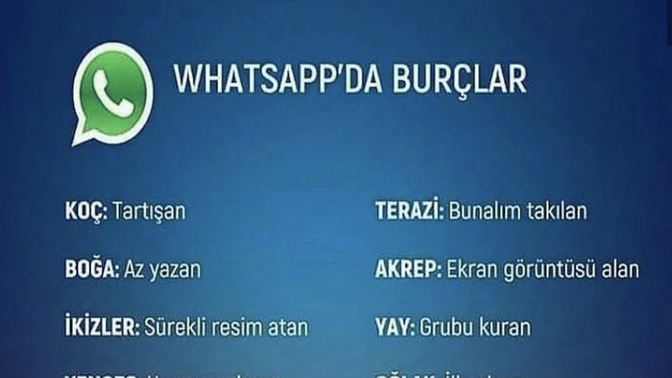 WhatsApp'da burçlar! Katılmayan var mı?