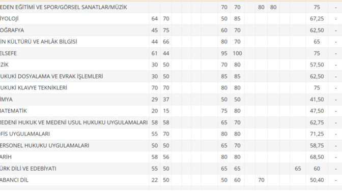 Kardeşimin notları iyimi?