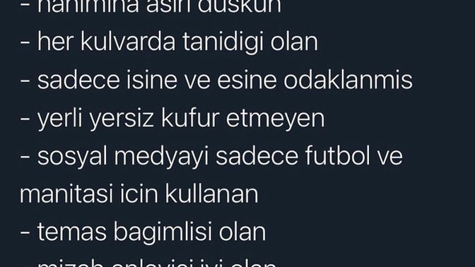 Sizlerin istediğiniz kriterler neler?