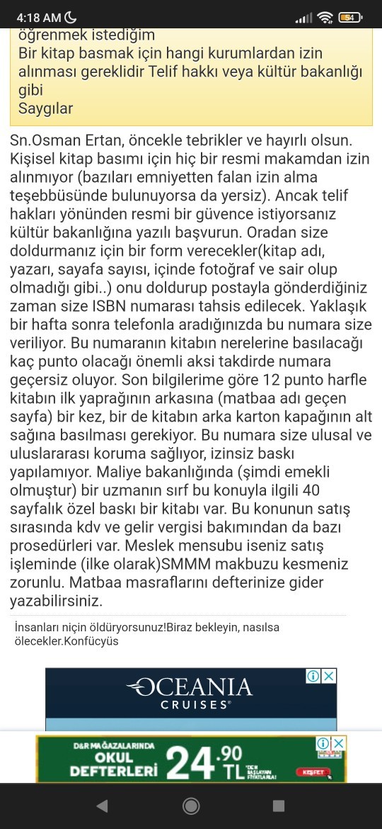 Kitap bastırmak için kitabın 6 ay kabul görme süresi mı var?