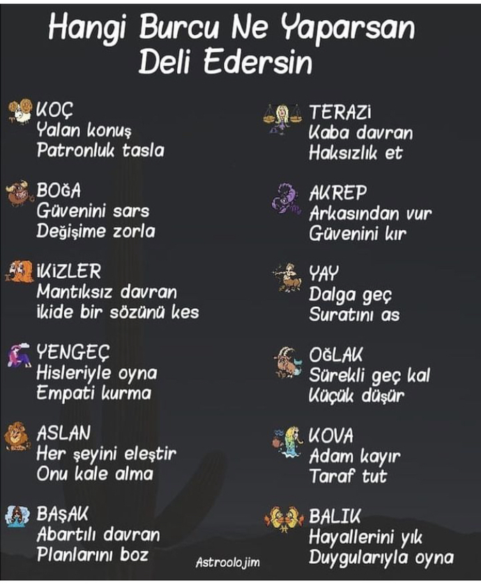 Hangi burcu ne yaparsan deli edersin?