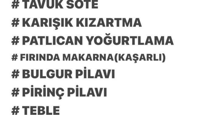 Öğle yemeğinde ne yiyeceksiniz?