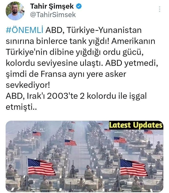 ABD, Türkiye - Yunanistan sınırına binlerce tank yığdı! Amaç ne?