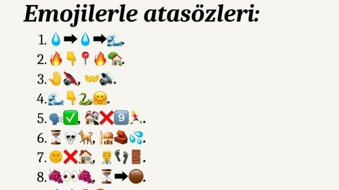 Emojilerle verilen atasözlerini tahmin edebilir misiniz?