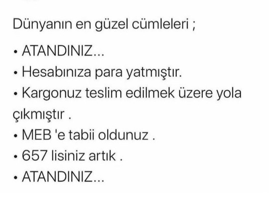 Dünyanın en güzel cümlesi sizin için nedir?