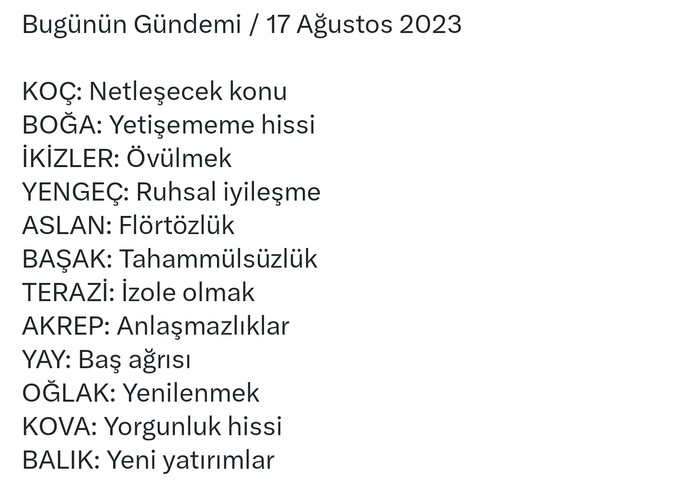Burcunuza göre bugün gündeminizde var?