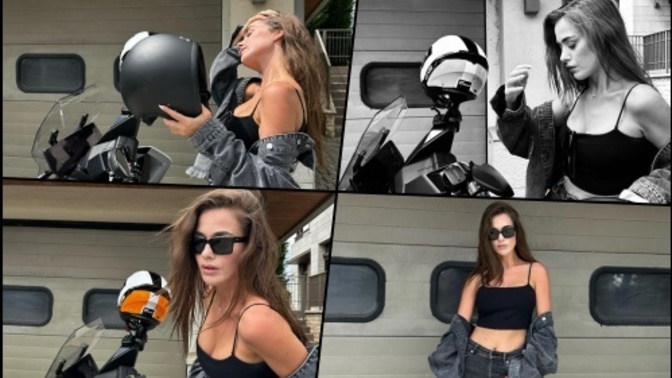 Bensu Soral motosiklet tarzıyla ateş ediyor.❤️‍🔥 Motor kullanan kız çekiciliği diye bir şey var mı?