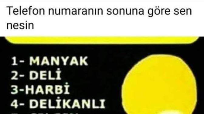 Telefon numaranın son rakamına göre sen ne oluyorsun?