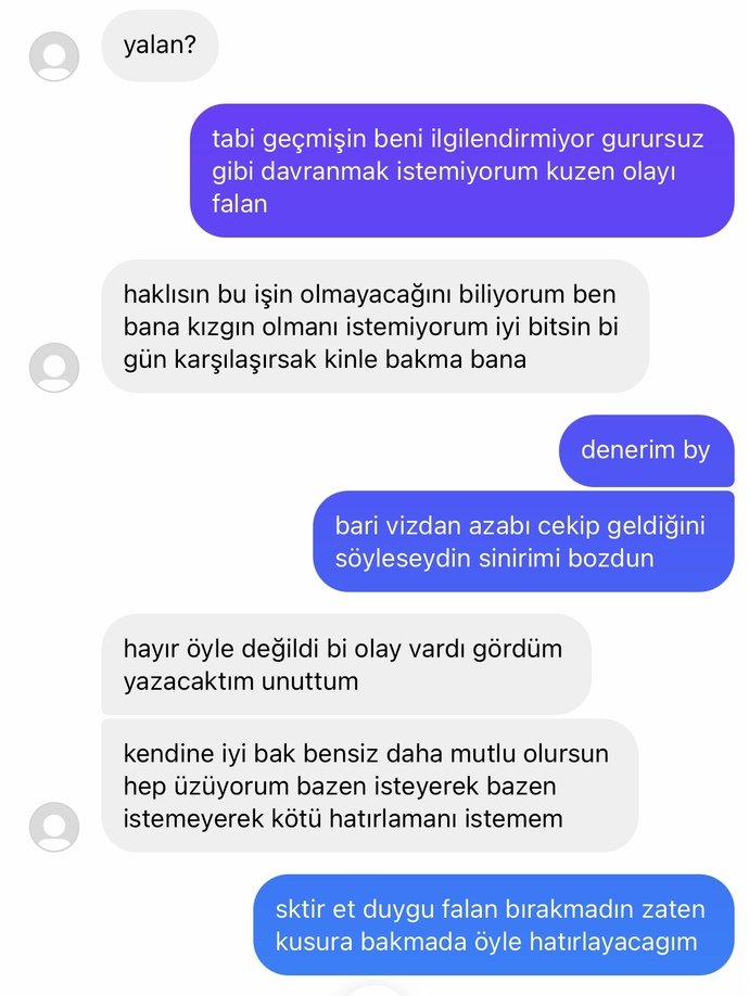 Kim ayrılmıs sizce ben mi o mu?
