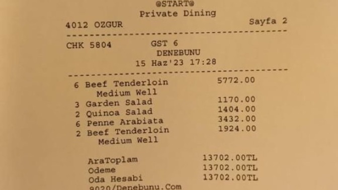 Dışarıda en son yediğiniz yemek ne kadar tuttu?