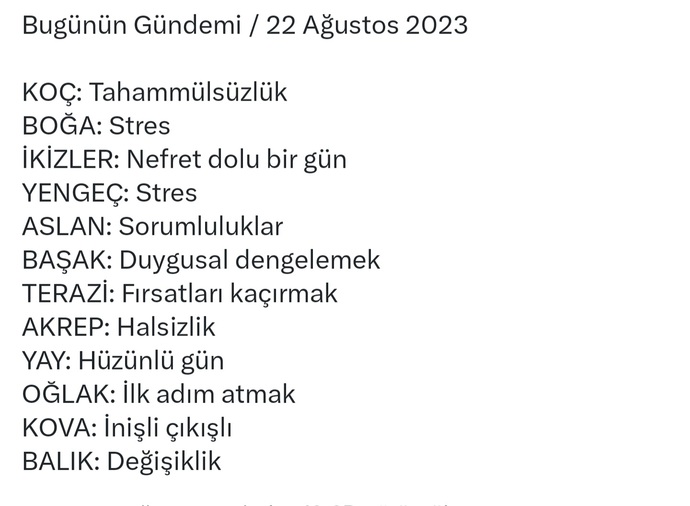 Burcunuza göre bugünkü gündeminizde ne var?