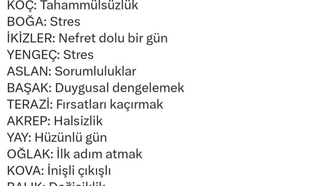 Burcunuza göre bugünkü gündeminizde ne var?