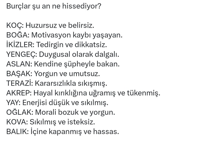 Burçlara göre şu an ne hissediyorsunuz?