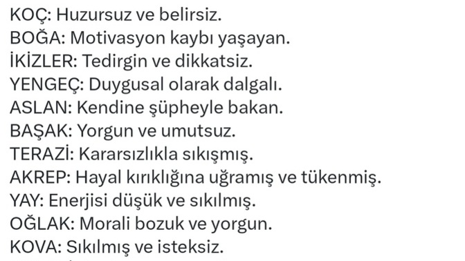 Burçlara göre şu an ne hissediyorsunuz?