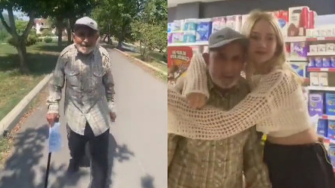 Dedesiyle dondurma yemeğe giden gencin videosu gündemde! Dedenizle en güzel anınız neydi?