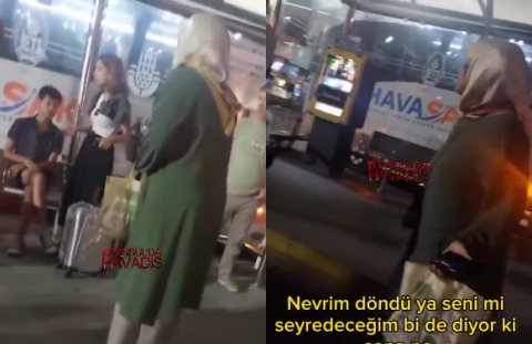 Öpüşen gençleri görünce sinir krizi geçiren teyze! Dışarıda öpüşmek size göre yanlış mı?