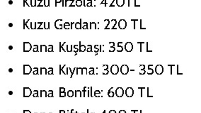 Evinize en son ne zaman et aldınız? Kıyma demiyorum et diyorum? Kasaptan en son ne zaman et aldınız ve ne kadara aldınız?