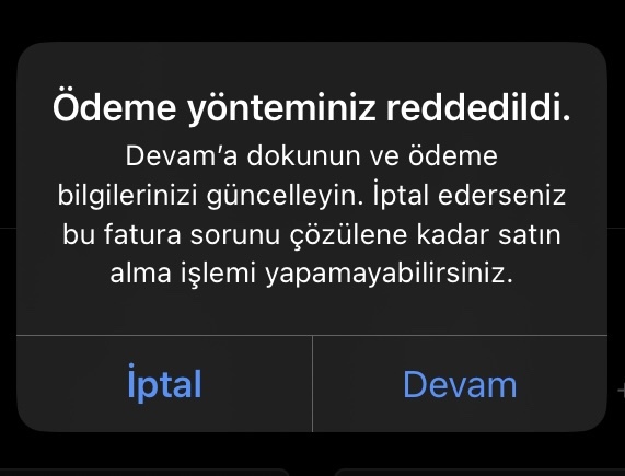 App Storeda neden bu hatayı veriyor?