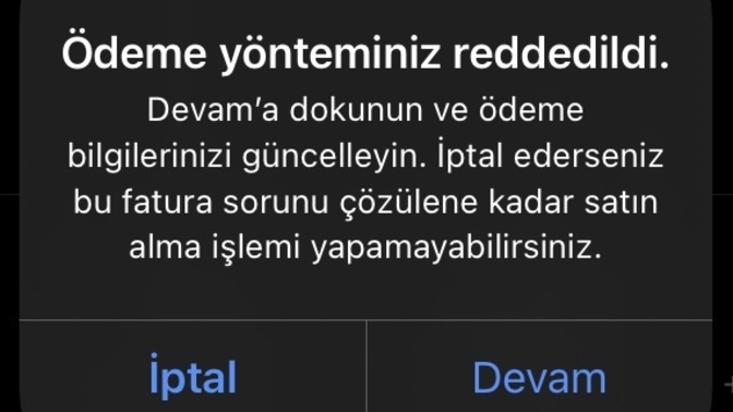App Store'da neden bu hatayı veriyor?