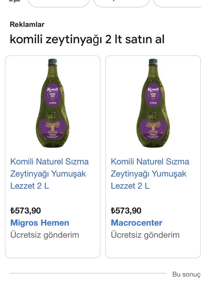 2 litre zeytinyağı 573,90 TL olmuş. Ne yapacağız böyle?