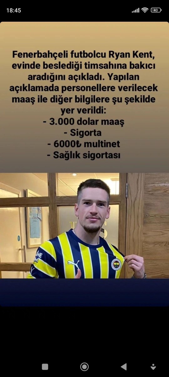 Fenerbahçe futbolcusu Ryan Kent, timsah bakıcısı arıyormuş. 3 bin dolara timsah bakar mıydınız?