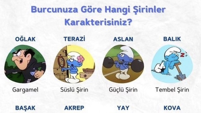 Burcuna göre hangi şirinsin?