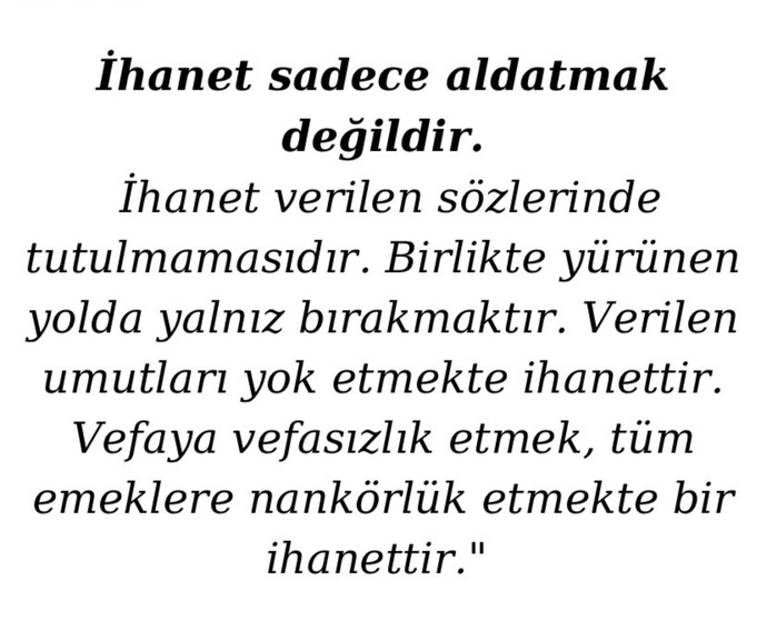Sizin için İHANET ne demektir?