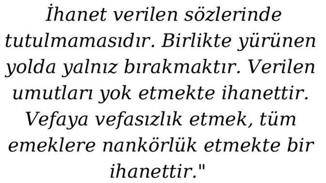 Sizin için "İHANET" ne demektir?