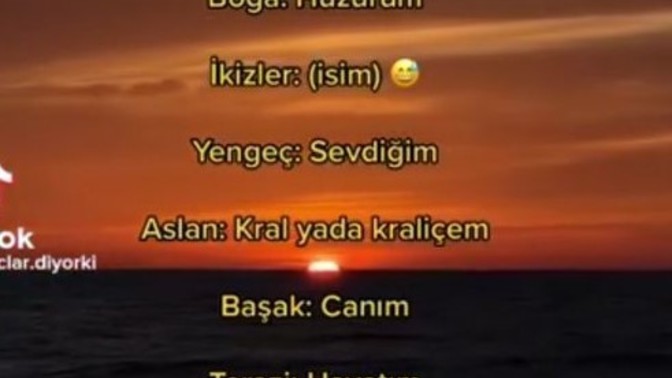 Burçların sevdiğine hitap şekilleri nelerdir?