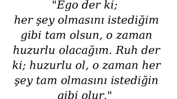 Siz, "EGO" musunuz, yoksa "RUH" mu?