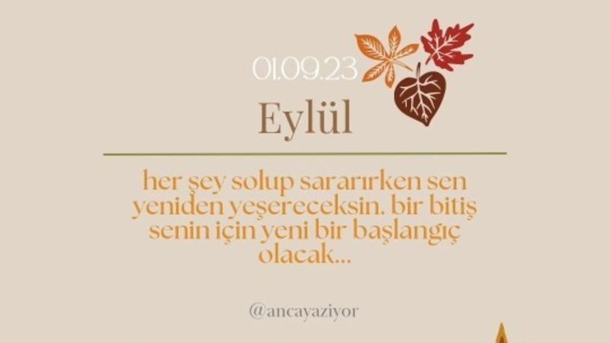 Eylül ayı size ne ifade ediyor?
