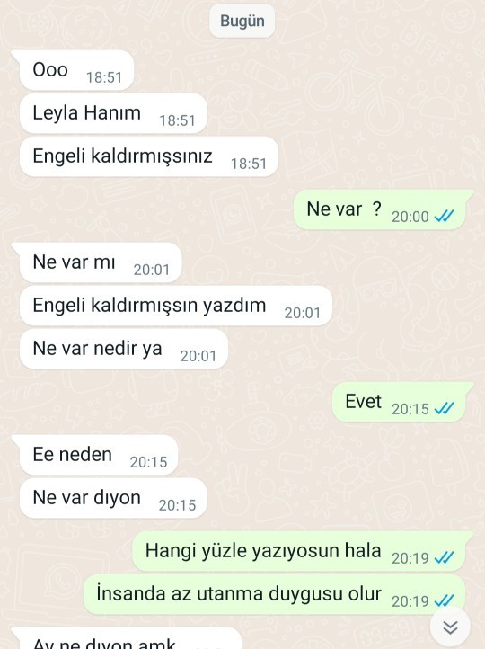 Arkadaşlar dün wp sıfırlamıştım eski sevgilim yazdı demin 1 yıl önce başkasını bana tercih etmişti sizce niye yazıyo hala?