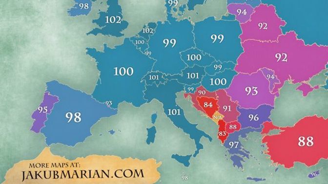 Avrupa ülkelerinin ortalama IQ seviyeleri hakkında ne düşünüyorsunuz?