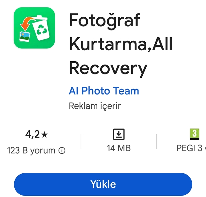 Silinen fotoğrafları geri getiren uygulama var mı?