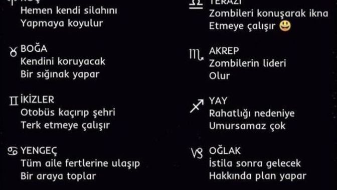 Zombi istalasında Burçlar neler yapar😱😱 ?